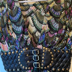 Sky brand dress, multi color with belt